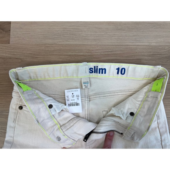 Crewcuts Slim Size 10 - Adjustable elastic waist - Cream Colored Jeans - NWT - Picture 3 of 9